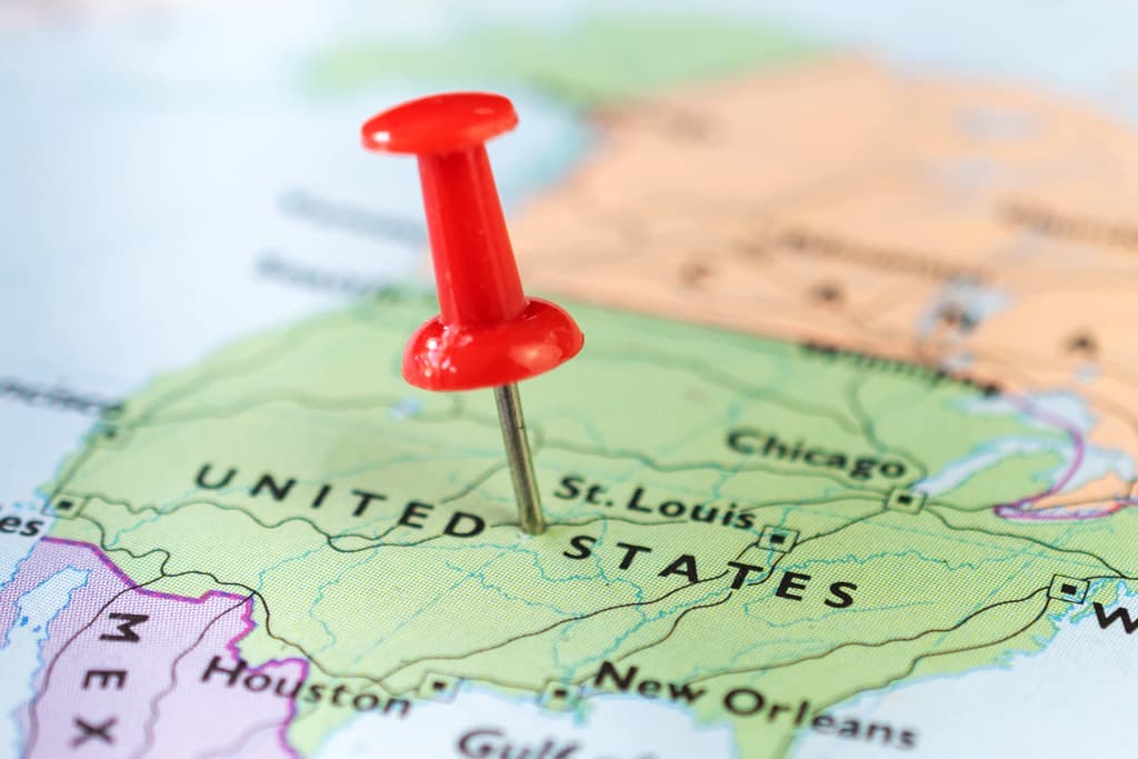 US map with pushpin image