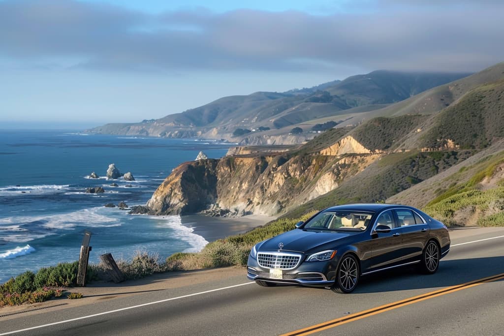 Mercedes on the coast image